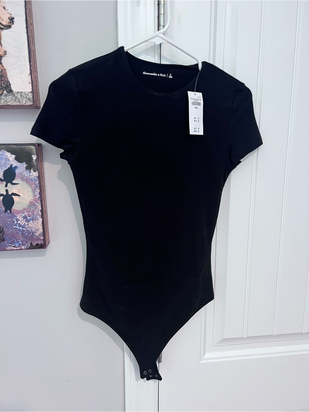 Abercrombie & Fitch Black Short Sleeve Bodysuit Size S